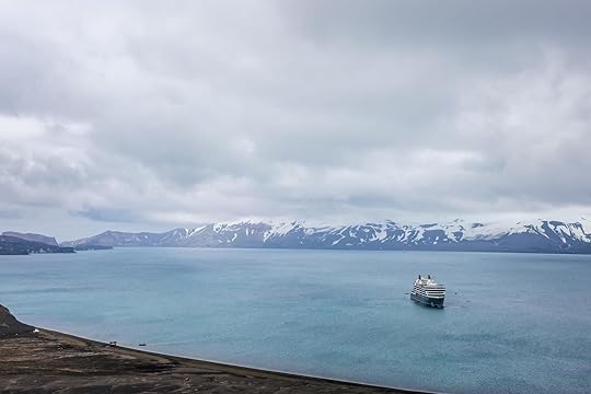 cruise ship parked in antarctica