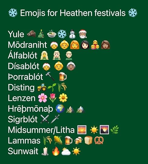 Emojis for Heathen festivals— same information as in the post