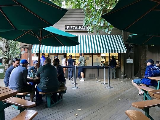 pizza on the deck in yosemite