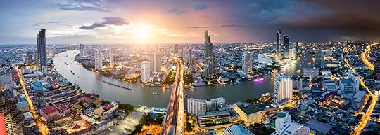 skyline of bangkok at night
