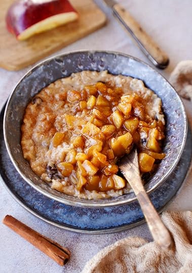 rice pudding with cooked apples