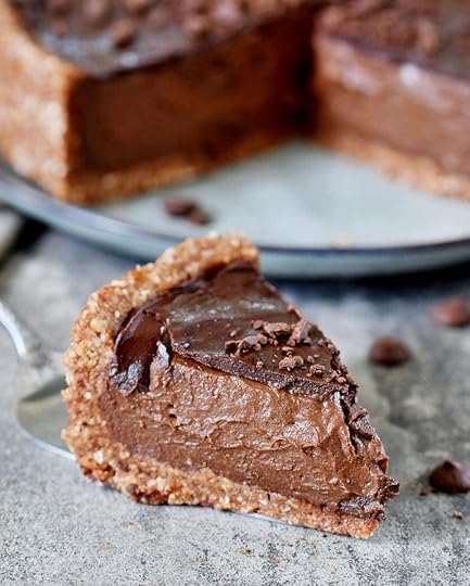 One piece of healthy vegan chocolate pie