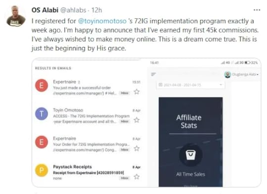72ig whatsapp income blueprint toyin omotoso review student testimonials