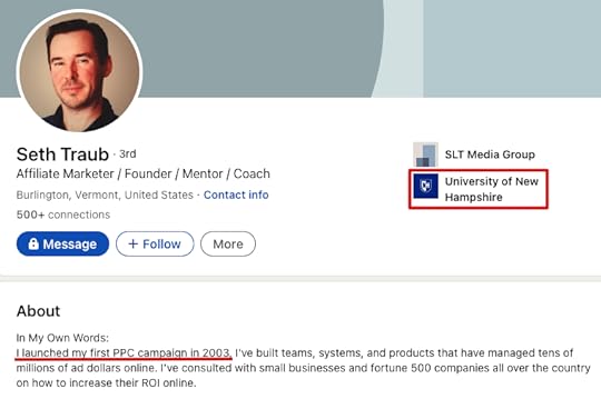 adam cherrington review seth traub linkedin
