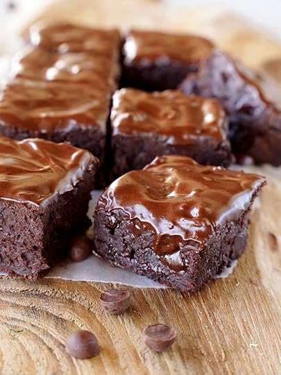 best vegan black bean brownies on a wooden board