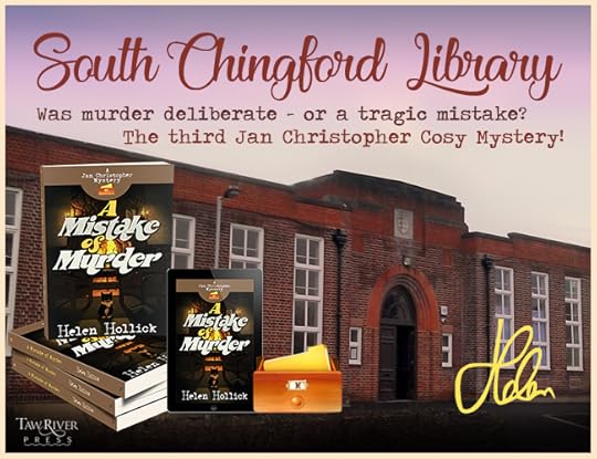 graphic of South Chingford Library with first Jan Christopher book in front of it