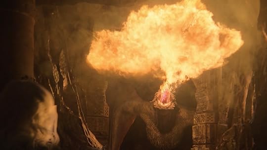 Aemond watches Dreamfyre shoot fire on House of the Dragon