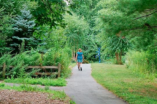 parks in boston - woman at franklin sculpture park