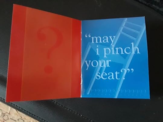 inside cover of booklet called May I Pinch Your Seat?