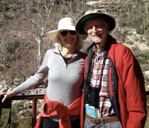 Birders in Africa, Lori Robinson with her birding father, Marius Robinson