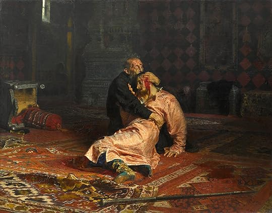 Ivan the Terrible and His Son, Ivan Ivanovich on 16 November 1581, painted by Ilya Yefimovich Repin. In a fit of rage, Ivan IV struck his son’s head with his iron staff. Shortly thereafter, after three days, his son passed away.