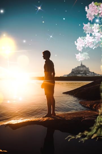 A man standing on the beach watching the two suns setting on Regvand