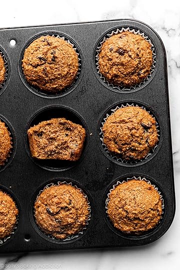 bran muffins in muffin pan.