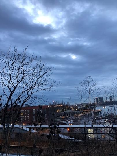 NYC'S HIGH LINE AT DUSK, LOOKING WEST, FEBRUARY 16, 2023, BY HEATHER KING WHO ROSE AT 4 AM THAT MORNING IN TUCSON, AZ