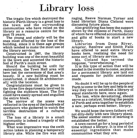 Perth library loss - Editor