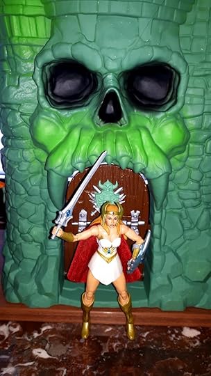 The Masterverse She-Ra in front of Castle Grayskull.