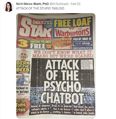 Attack of the psycho chatbot Daily Star Attack of the stupid tabloid nirit weiss-blatt