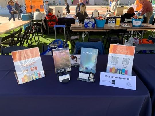 A shot of the table at the 2023 Tucson Festival of Books