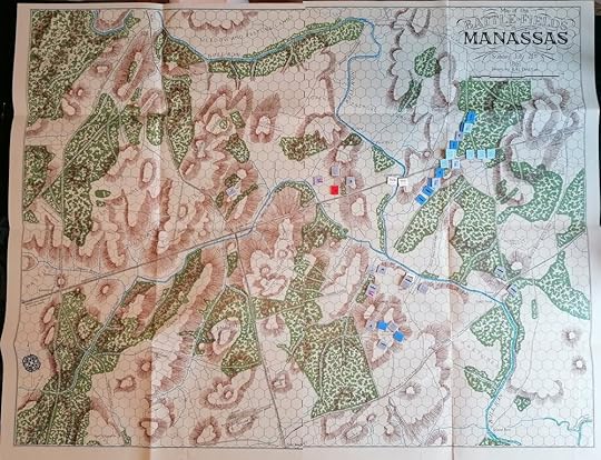 Photo of the physical game map set up before the first turn