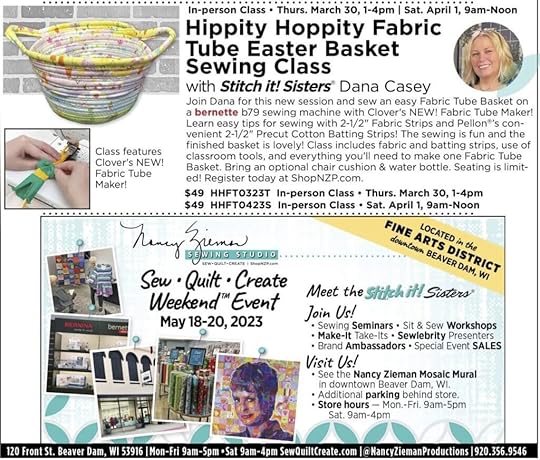 New Sewing Classes Schedule Announced at The Nancy Zieman Sewing Studio in Beaver Dam WI