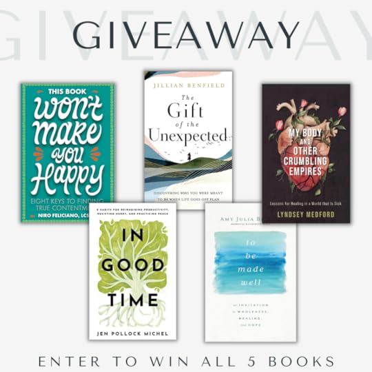 gray graphic with the books covers of the books mentioned in the blog post for the book giveaway