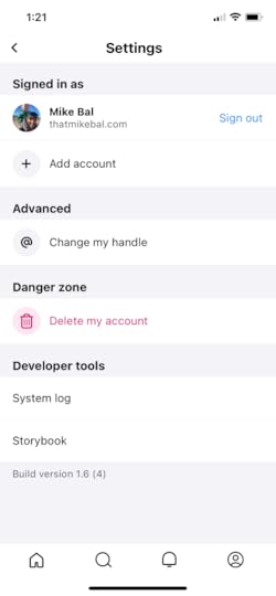 A screen shot of the Bluesky app showing that the user's handle has been changed to their domain.