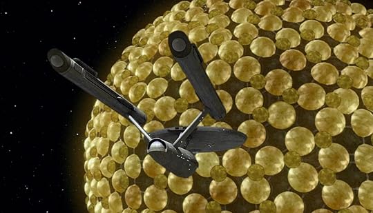 The original Enterprise facing some big popcorn kernels