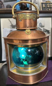 Ship's starboard running light converted into a lamp