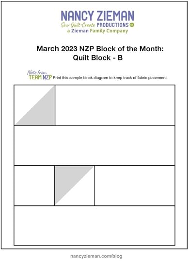 March 2023 NZP Block of the Month Block B Planner