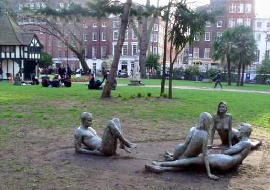 Naked statues in Soho Square. Ailish Sinclair | Author