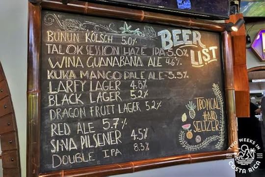 Chalk board with craft beer menu