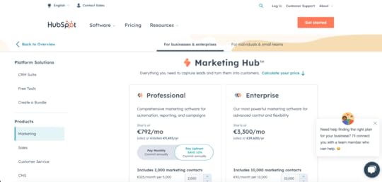 hubspot pricing design