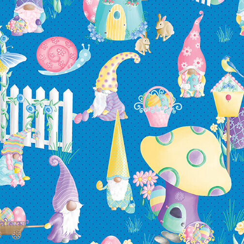 Spring Garden Gnomes Fabrics by Benartex Now Available at ShopNZP.com