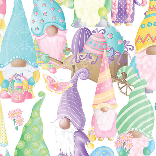 Spring Garden Gnomes Fabrics by Benartex Now Available at ShopNZP.com