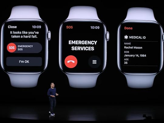Apple's Stan Ng talks about the new Apple Watch series 5 during a special event on September 10, 2019 in the Steve Jobs Theater on Apple's Cupertino, California campus.