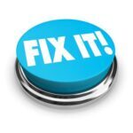 A button with the words 