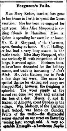 Ferguson Falls news Dec 24 1897 p 1