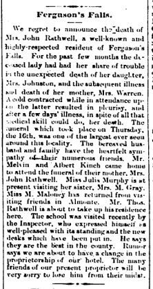 Ferguson Falls obit Rathwell Mar 24 1893 p 1