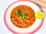 red lentil soup with harissa