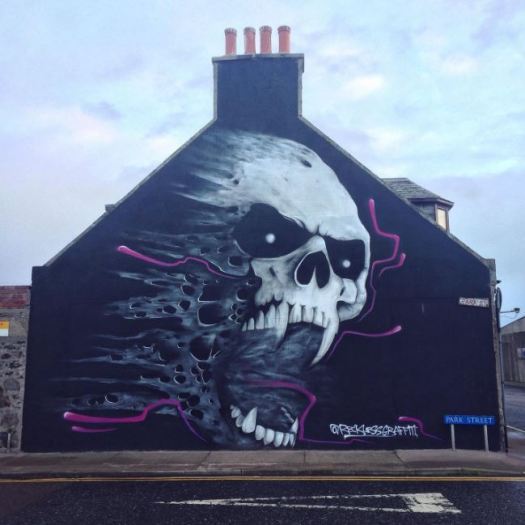 diabolical street art in Fraserburgh