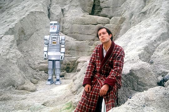 Arthur Dent and Marvin the Paranoid Android, from the Hitchhikers Guide to the Galaxy TV show