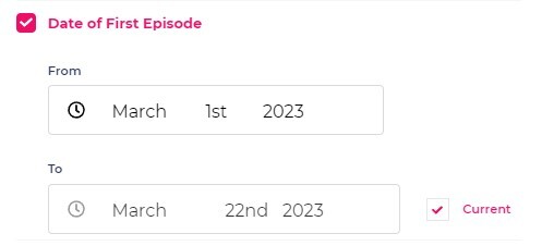 You can search by date of release on Podchaser