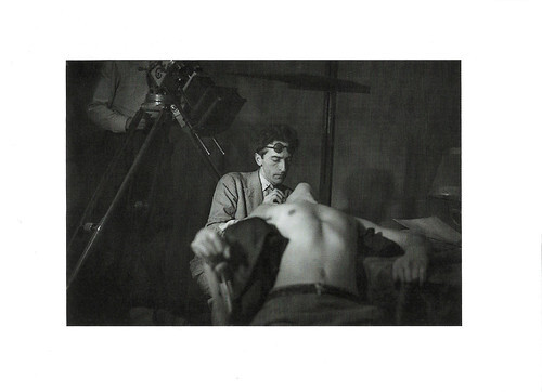 Jean Cocteau and Enrique Rivero at the set of Le Sang d'un poète (1930)