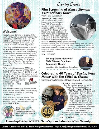 2023 Sew Quilt Create Weekend Brochure v2 2023 Sew Quilt Create Weekend Brochure Sewing Event in Beaver Dam Wisconsin This May