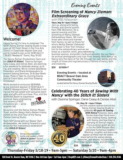 2023 Sew Quilt Create Weekend Brochure Sew Quilt Create Weekend Sewing Event in Beaver Dam Wisconsin 