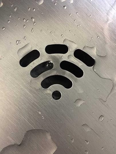shows a stainless steel sink drain