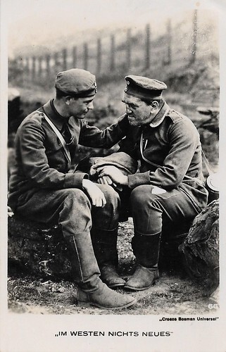 Lew Ayres and Louis Wolheim in All Quiet on the Western Front (1930)