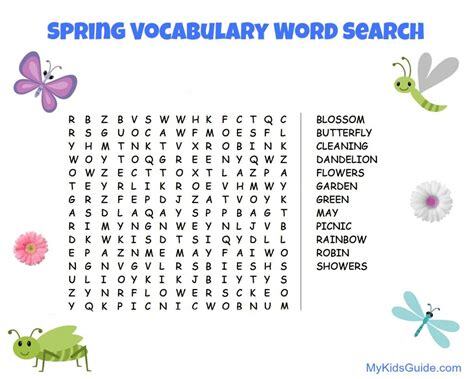 Webword searches for kids learning word searches the classic puzzle, words searches are a simple idea that all children soon pick up. free printable spring vocabulary word search for kids my teen guide