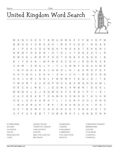 Webour word search generator uses a basic word filter to prevent the accidental, random creation of offensive words. united kingdom word search free printable