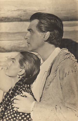 Cyd Charisse and Stewart Granger in The Wild North (1952)